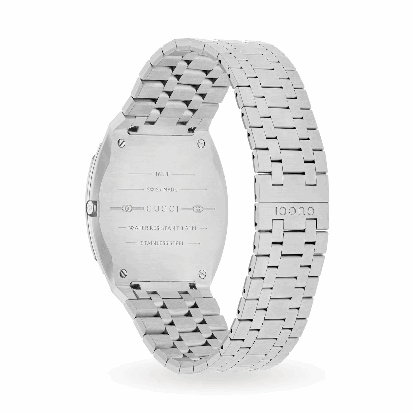Elegant Gucci 25H Ladies' Stainless Steel Watch with Pink Dial