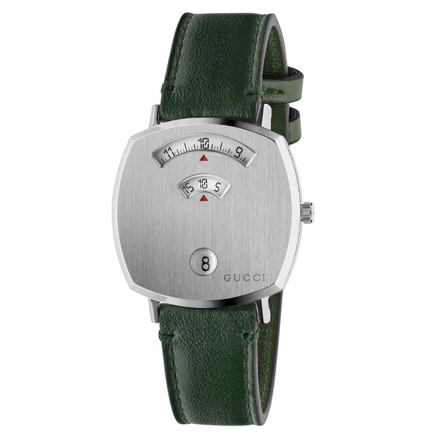 Gucci G-Timeless Iconic Logo Dial Leather Strap Watch
