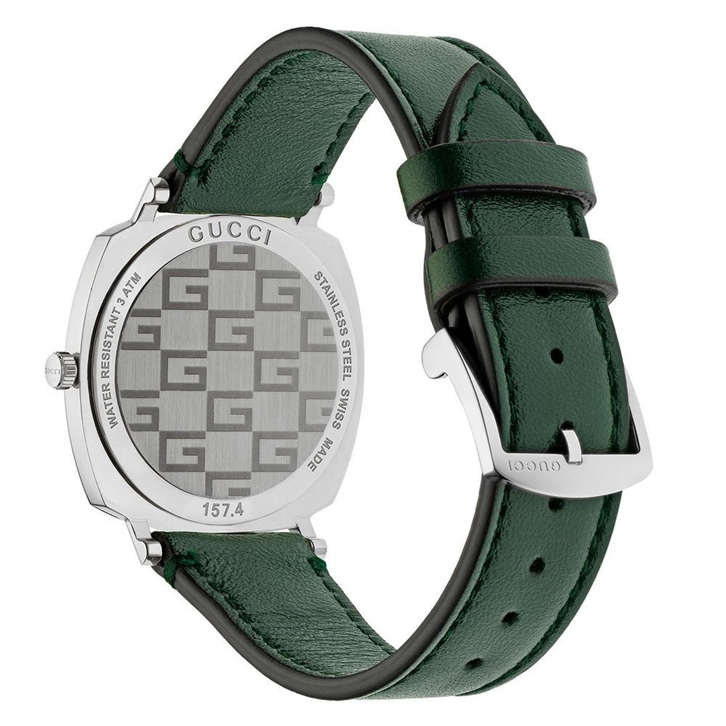 Gucci G-Timeless Iconic Logo Dial Leather Strap Watch