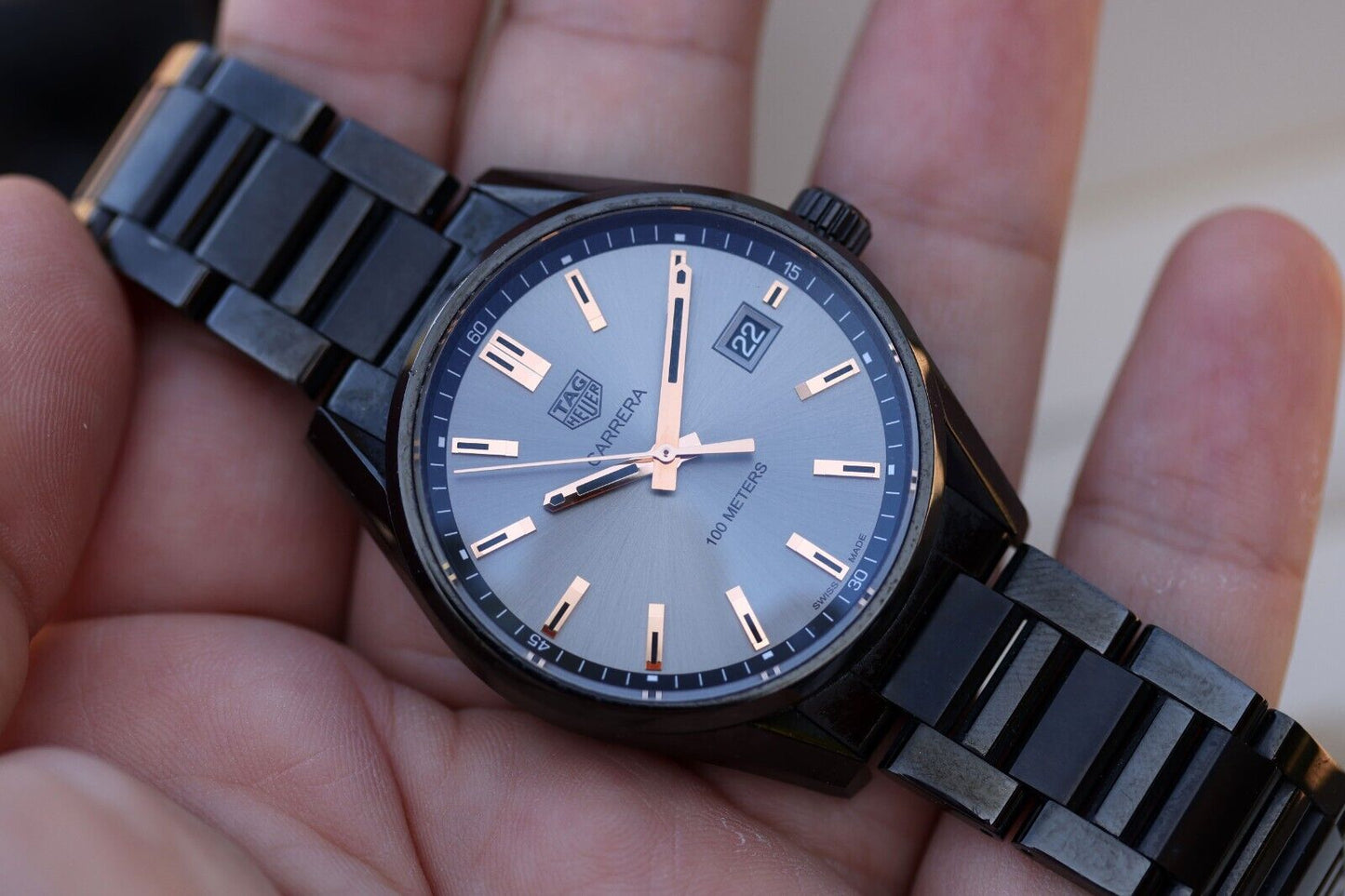 Tag Heuer Carrera Special Edition Black Dial Black Steel Strap Watch for Women - WAR1113.BA0602