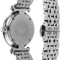 Emporio Armani Gianni T-Bar Quartz Silver Dial Silver Steel Strap Watch For Women - AR11445
