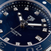 Tag Heuer Aquaracer Quartz Mother of Pearl Blue Dial Blue NATO Strap Watch for Women - WAY131L.FT6091