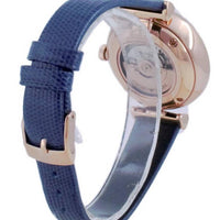 Emporio Armani Gianni T-Bar Analog Silver Dial Blue Leather Strap Watch For Women - AR60020