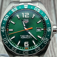 Tag Heuer Formula 1 Quartz Green Dial Silver Steel Strap Watch for Men - WAZ1017.BA0842