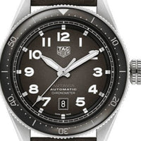 Tag Heuer Autavia Automatic Grey Dial Brown Leather Strap Watch for Men - WBE5114.FC8266
