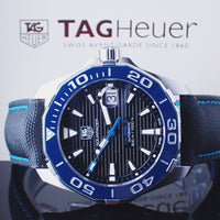 Tag Heuer Aquaracer Calibre 5 Automatic Black Dial Black Nylon Strap Watch for Men - WAY211B.FC6363