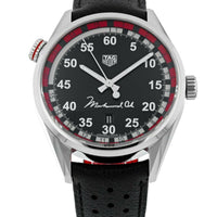Tag Heuer Carrera Muhammad Ali Calibre 5 Black Dial Black Leather Strap Watch for Men - WAR2A11.FC6337