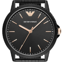 Emporio Armani Interchangeable Black Dial Black Steel Strap Watch For Men - AR80021