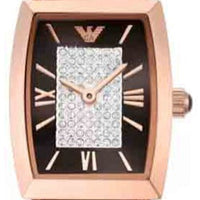 Emporio Armani Gianni T-Bar Analog Crystal Brown Dial Rose Gold Steel Strap Watch For Women - AR11407
