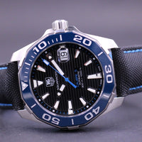 Tag Heuer Aquaracer Calibre 5 Automatic Black Dial Black Nylon Strap Watch for Men - WAY211B.FC6363