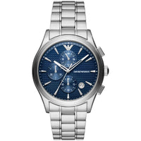 Emporio Armani Chronograph Blue Dial Silver Steel Strap Watch For Men - AR11528