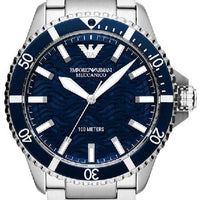 Emporio Armani Meccanico Automatic Blue Dial Silver Steel Strap Watch For Men - AR60059