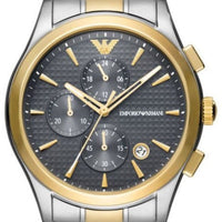 Emporio Armani Paolo Chronograph Grey Dial Two Tone Steel Strap Watch For Men - AR11527
