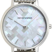 Emporio Armani Mother of Pearl Dial Silver Steel Strap Watch For Women - AR11112