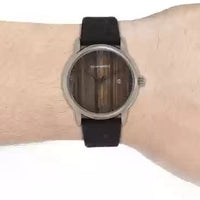 Emporio Armani Luigi Analog Brown Dial Black Leather Strap Watch For Men - AR11156