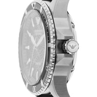 Emporio Armani Meccanico Automatic Black Dial Black Silicone Strap Watch For Men - AR60062