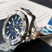 Tag Heuer Aquaracer Automatic Blue Dial Silver Steel Strap Watch for Men - WBD2112.BA0928