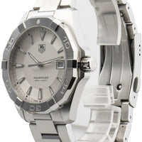 Tag Heuer Aquaracer Quartz White Dial Silver Steel Strap Watch for Men - WAY1111.BA0928