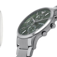 Emporio Armani Renato Chronograph Green Dial Silver Steel Strap Watch For Men - AR11507