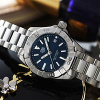 Tag Heuer Aquaracer Blue Dial Silver Steel Strap Watch for Women - WBD1412.BA0741