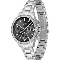 Hugo Boss Women's 1502593 Pandora Silver-Tone Stainless Steel Watch with Black Dial