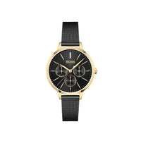 Hugo Boss Women's 1502601 Symphony Gold-Tone and Black Mesh Bracelet Watch