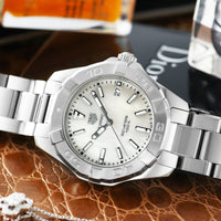 Tag Heuer Aquaracer Mother of Pearl Dial Silver Steel Strap Watch for Women - WBD131A.BA0748