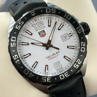 Tag Heuer Formula 1 Quartz White Dial Black Rubber Strap Watch for Men -  WAZ1111.FT8023