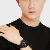 Emporio Armani Luigi Analog Black Dial Black Leather Strap Watch For Men - AR11450