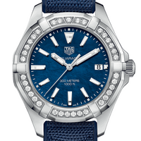 Tag Heuer Aquaracer Quartz Diamonds Blue Dial Blue Nylon Strap Watch for Women - WAY131N.FT6091