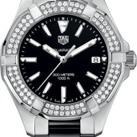 Tag Heuer Aquaracer Quartz Diamonds Black Dial Two Tone Steel Strap Watch for Men - WAY131E.BA0913