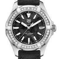 Tag Heuer Aquaracer Diamonds Mother of Pearl Black Dial Black Nylon Strap Watch for Women - WAY131P.FT6092