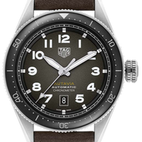 Tag Heuer Autavia Automatic Grey Dial Brown Leather Strap Watch for Men - WBE5114.FC8266