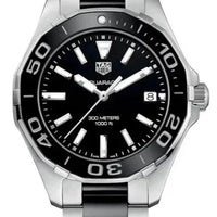 Tag Heuer Aquaracer Quartz Black Dial Two Tone Steel Strap Watch for Men - WAY131A.BA0913