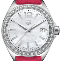 Tag Heuer Formula 1 Quartz Mother of Pearl Dial Pink Leather Strap Watch for Women - WBJ131A.FC8252