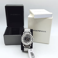 Emporio Armani Meccanico Automatic Silver Dial Silver Steel Strap Watch for Men - AR60006