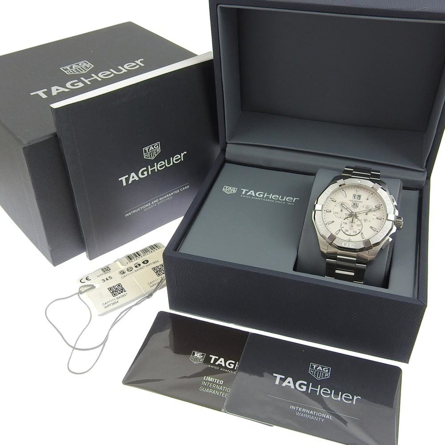 Tag Heuer Aquaracer White Dial Silver Steel Strap Watch for Men - CAY1111.BA0927