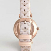 Emporio Armani Analog Grey Dial Pink Leather Strap Watch For Women - AR11126