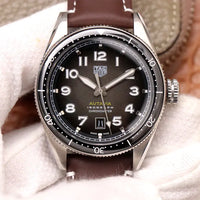 Tag Heuer Autavia Automatic Grey Dial Brown Leather Strap Watch for Men - WBE5114.FC8266