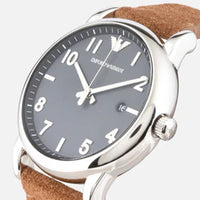 Emporio Armani Luigi Quartz Gray Dial Brown Leather Strap Watch For Men - AR11070