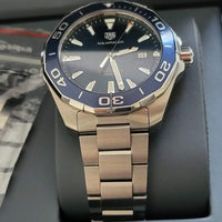 Tag Heuer Aquaracer Blue Dial Silver Steel Strap Watch for Men - WAY101C.BA0746
