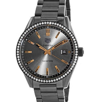 Tag Heuer Carrera Quartz Diamonds Black Dial Black Steel Strap Watch for Women - WAR1115.BA0602