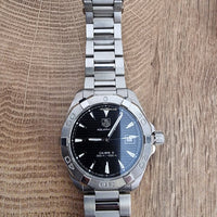 Tag Heuer Aquaracer Automatic Black Dial Silver Steel Strap Watch for Men - WAY2110.BA0928