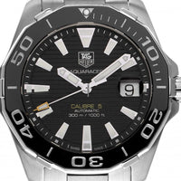 Tag Heuer Aquaracer Automatic Black Dial Silver Steel Strap Watch for Men - WAY211A.BA0928