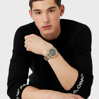 Emporio Armani Analog Chronograph Black Dial Two Tone Steel Strap Watch For Men - AR11521