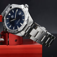 Tag Heuer Aquaracer Quartz Blue Dial Silver Steel Strap Watch for Men - WAY1112.BA0928