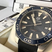 Tag Heuer Aquaracer Blue Dial Blue Rubber Strap Watch for Men - WAY111C.FT6155
