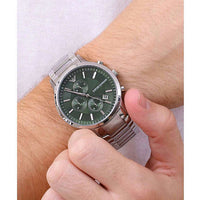 Emporio Armani Renato Chronograph Green Dial Silver Steel Strap Watch For Men - AR11507
