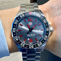Tag Heuer Formula 1 Quartz Anthracite Dial Silver Steel Strap Watch for Men - WAZ1018.BA0842