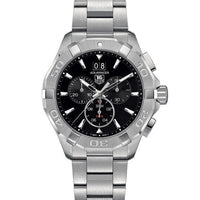 Tag Heuer Aquaracer Chronograph Black Dial Silver Steel Strap Watch for Men - CAY1110.BA0927